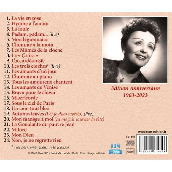 Piaf, Edith, Edith Piaf : Edition Anniversaire 60 ans, Variétés françaises, Compilations, RDM-Edition, Musique