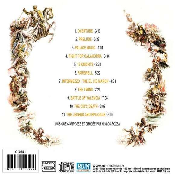 Rozsa, Miklos, El cid, BOF & OST, RDM-Edition, Musique