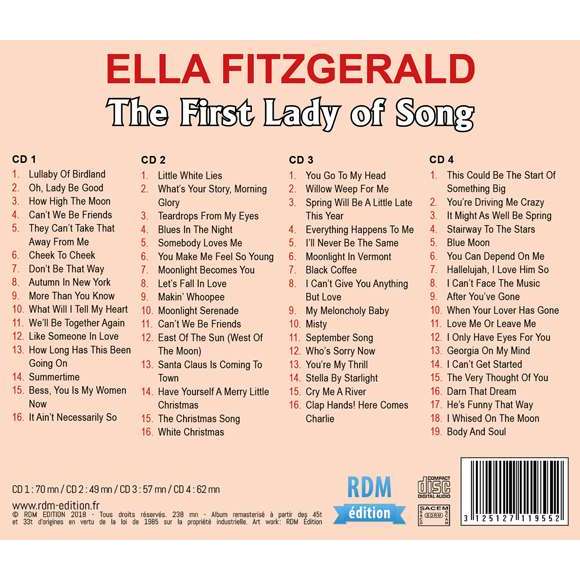 Fitzgerald, Ella, Ella Fitzgerald - 1956 - 1962 : l'anthologie, Jazz, Blues, RDM-Edition, Musique