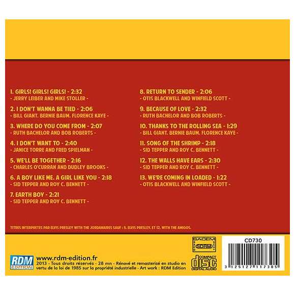 Presley, Elvis, Elvis Presley : Girls! Girls! Girls!, BOF & OST, Comédies musicales, Rock, RDM-Edition, Musique