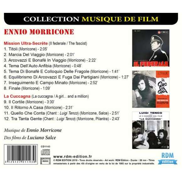Morricone, Ennio, Tenco, Luigi, Ennio Morricone : Musiques de Films, BOF & OST, RDM-Edition, Musique