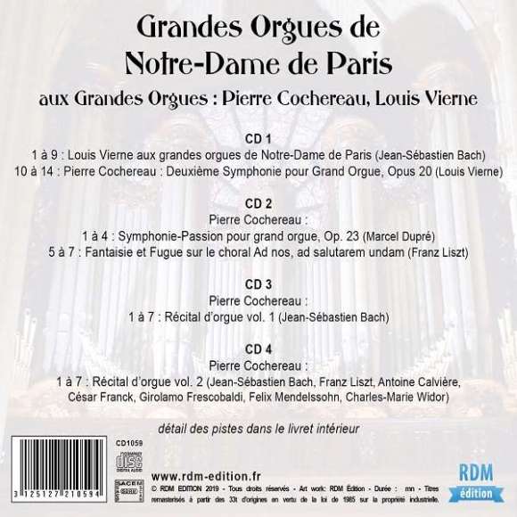 Cochereau, Pierre, Vierne, Louis, Grandes orgues de Notre-Dame de Paris, Récital, Musique sacrée, RDM-Edition, Musique