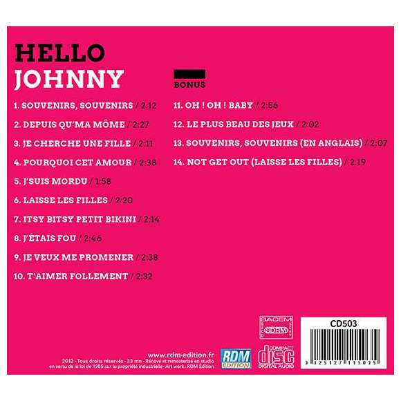 Hallyday, Johnny, Hello Johnny, Rock français, RDM-Edition, Musique