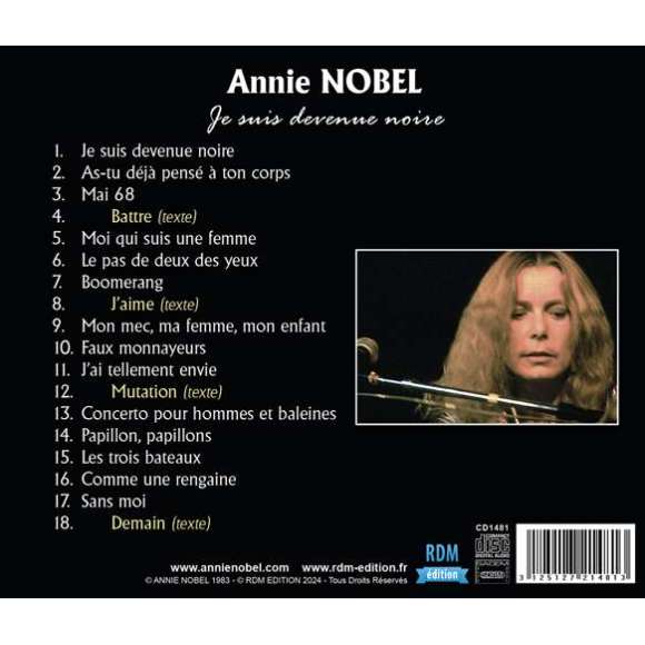 Nobel, Annie, Je suis devenue noire, Variétés françaises, RDM-Edition, Musique