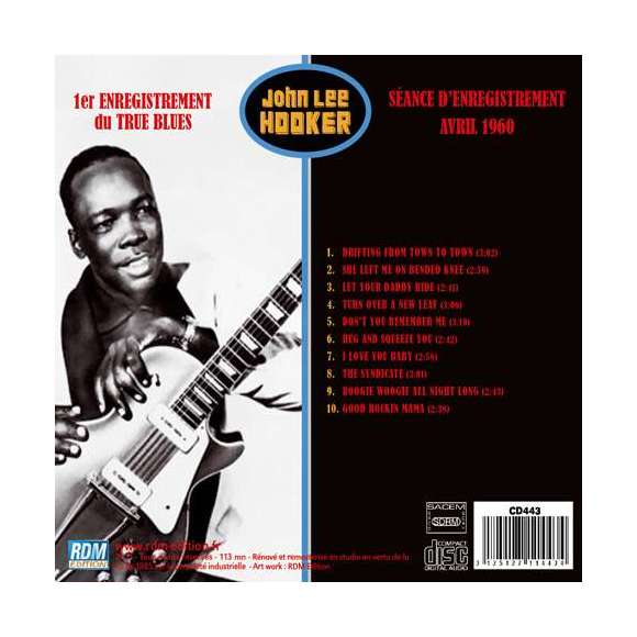 Hooker, John Lee , John Lee Hooker, séance d'enregistrement avril 1960, Blues, RDM-Edition, Musique