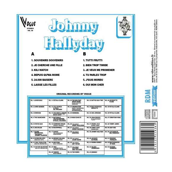 Hallyday, Johnny, Johnny Hallyday (Vogue made in Belgique), Rock français, RDM-Edition, Musique