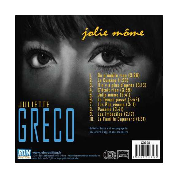 Gréco, Juliette, Jolie môme, Variétés françaises, RDM-Edition, Musique