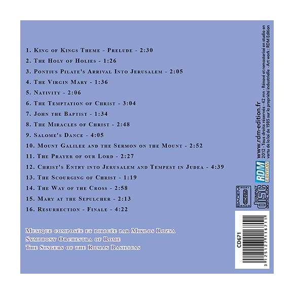 Symphony Orchestra of Rome, The Singers of the Roman Basilicas, King of Kings (Le roi des rois), BOF & OST, RDM-Edition,...