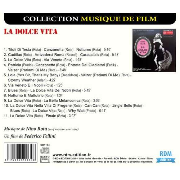 Rota, Nino, La Dolce Vita - Bande originale du film, BOF & OST, RDM-Edition, Musique