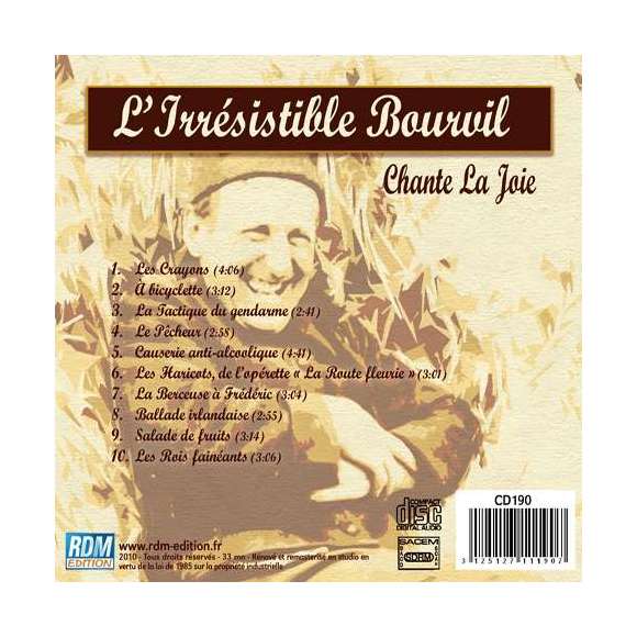 Bourvil, L'irrésistible Bourvil chante la joie, Variétés françaises, RDM-Edition, Musique