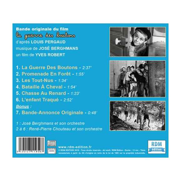 Berghmans, José, Chouteau, René-Pierre, La guerre des boutons - Bande originale du film, BOF & OST, RDM-Edition, Musique