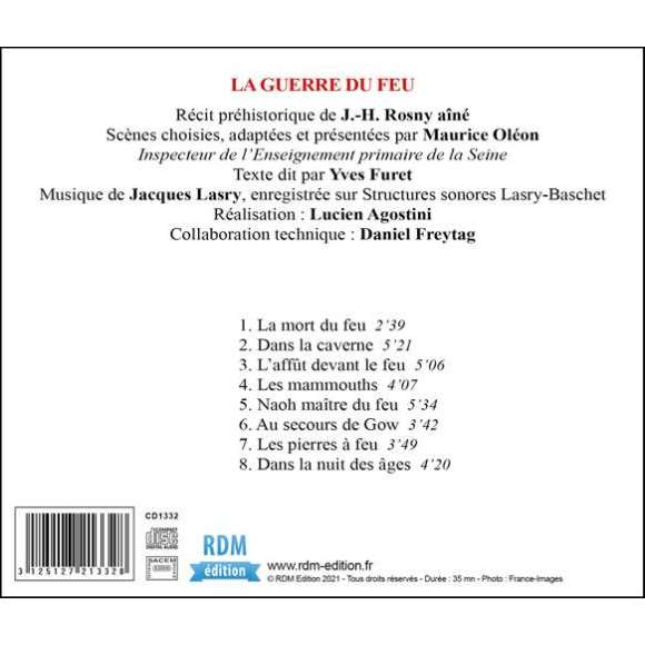 J.-H. Rosny aîné, La guerre du feu (Collection Textes Lus), Littérature, RDM-Edition, Musique