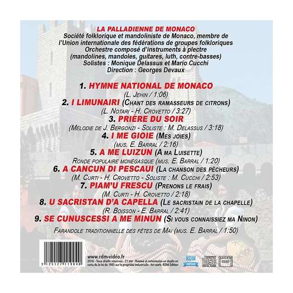 Delassus, Monique, Cucchi, Mario, La Palladienne de Monaco : Chants et danses de la Principauté de Monaco, France, Europe...