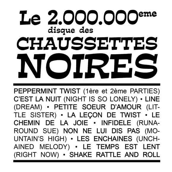 Les Chaussettes noires, Le 2 000 000e disque des Chaussettes Noires, Rock français, RDM-Edition, Musique