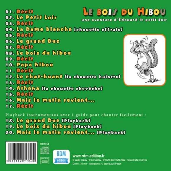 Galou, Jacky, Le bois du hibou, Chansons & comptines, Contes musicaux, Enfance, RDM-Edition, Musique