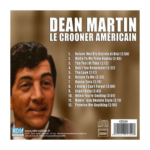 Martin, Dean, Le crooner américain, Variétés internationales, RDM-Edition, Musique