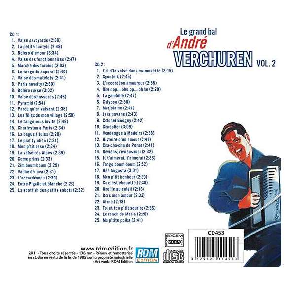 Verchuren, André, Le Grand bal de Verchuren vol. 2, Musette, Accordéon, RDM-Edition, Musique
