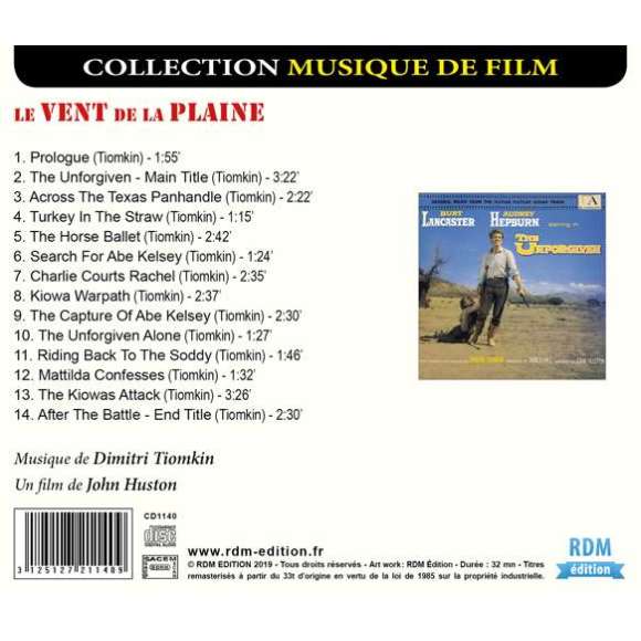 Tiomkin, Dimitri, Le vent de la plaine - Bande originale du film, BOF & OST, RDM-Edition, Musique