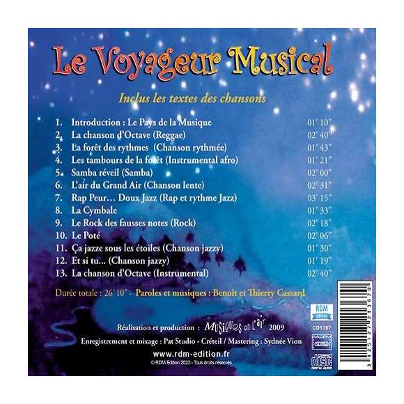 Cassard, Thierry, Cassard, Benoît, Le voyageur musical, Chansons & comptines, Enfance, RDM-Edition, Musique