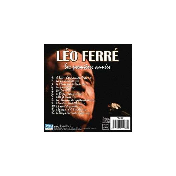 Ferré, Léo , Léo Ferré, ses premières années, Variétés françaises, RDM-Edition, Musique