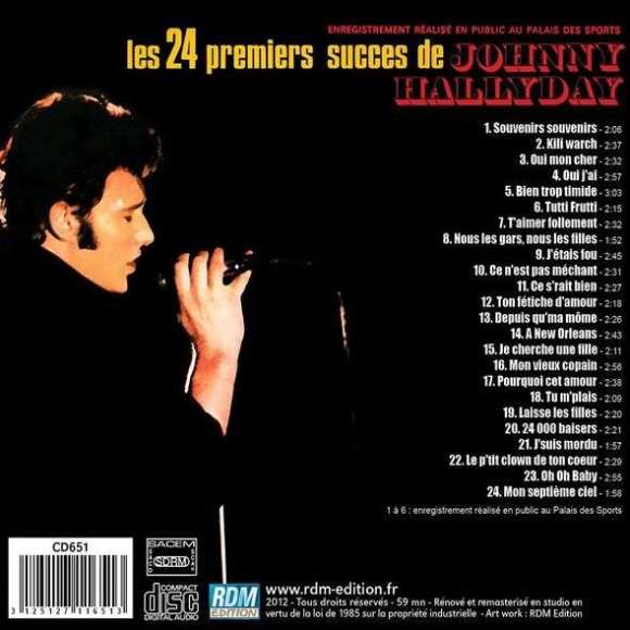 Hallyday, Johnny, Les 24 premiers succès de Johnny Hallyday, Rock français, RDM-Edition, Musique