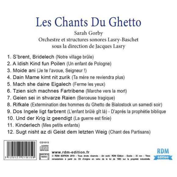 Gorby, Sarah, Les chants du Ghetto - Patrimoine de la musique traditionnelle du monde, Musiques du monde, Europe de l'Est...