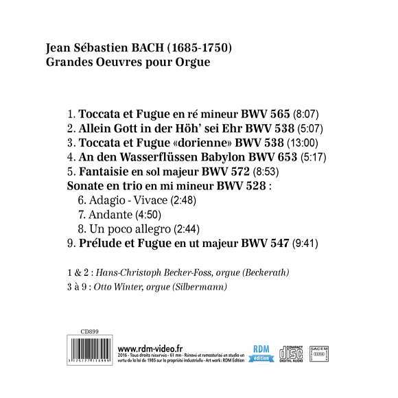 Becker-Foss, Hans-Christoph, Winter, Otto, Les chefs-d'oeuvre de la musique classique - Grandes oeuvres pour orgue,...
