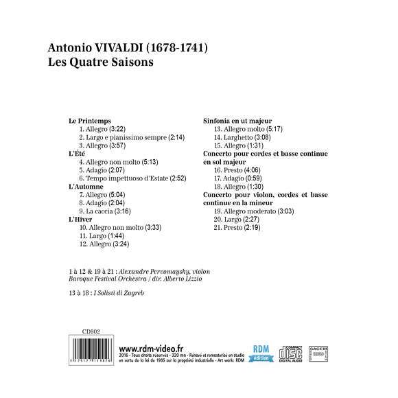 Pervomaysky, Alexandre, Les chefs-d'oeuvre de la musique classique - Les Quatre Saisons, Classique, RDM-Edition, Musique