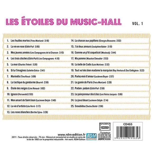 Montand, Yves, Piaf, Edith, Trénet, Charles, Gréco, Juliette, Rossi, Tino,  Bourvil, Renaud, Line, Fernandel, Delyle,...