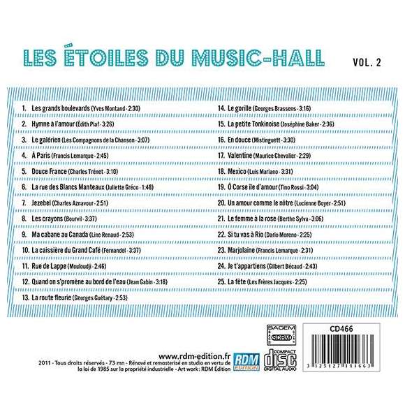 Montand, Yves, Piaf, Edith, Lemarque, Francis, Trénet, Charles, Gréco, Juliette, Aznavour, Charles, Bourvil, Renaud,...