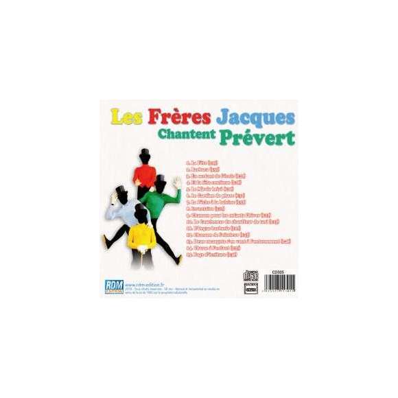 Les Frères Jacques, Les Frères Jacques chantent Prévert, Variétés françaises, RDM-Edition, Musique