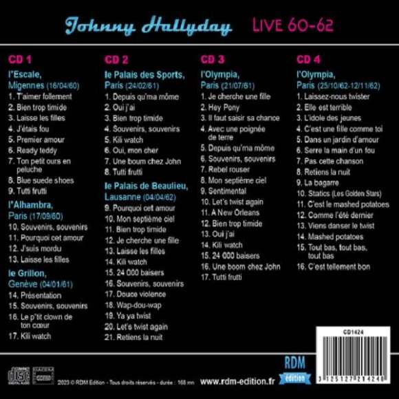 Hallyday, Johnny, Live 60-62, Rock français, RDM-Edition, Musique