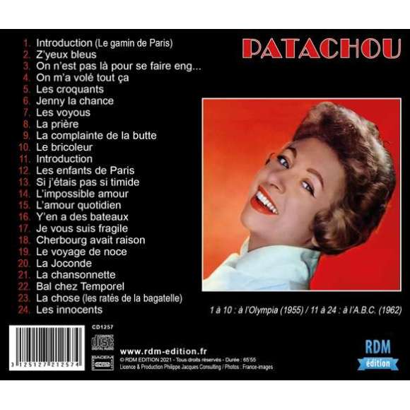 Patachou, Live à l'Olympia et à l'A.B.C. (Patrimoine de la Chanson Française), Variétés françaises, Patrimoine de la...
