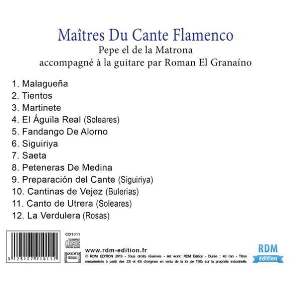el de La Matrona, Pepe, El Granaíno, Roman, Maîtres du Cante Flamenco - Patrimoine de la musique traditionnelle du...