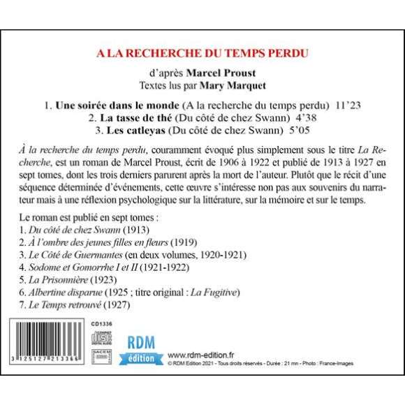 Proust, Marcel, Marcel Proust : A la recherche du temps perdu (Collection Textes Lus), Littérature, RDM-Edition, Musique