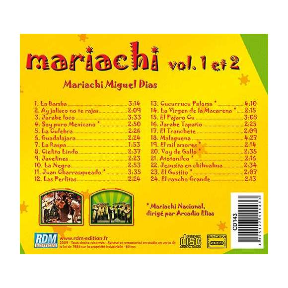 Dias, Miguel, Mariachi - volumes 1 et 2, Musiques du monde, Amérique latine, Caraïbes, RDM-Edition, Musique