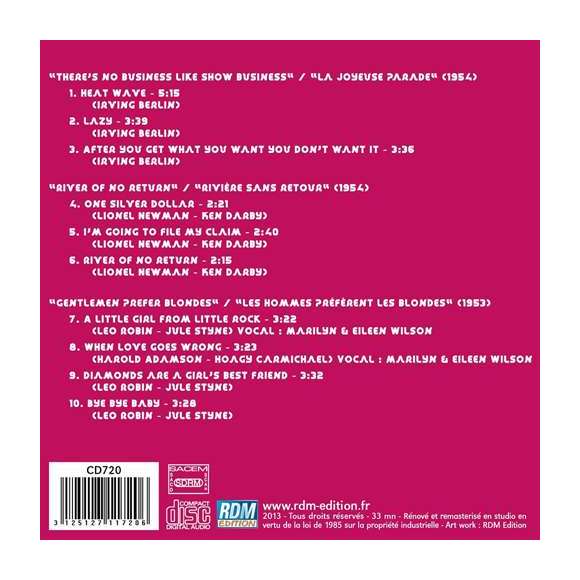 Monroe, Marilyn, Marilyn Monroe: Les chansons de ses films, BOF & OST, Comédies musicales, RDM-Edition, Musique