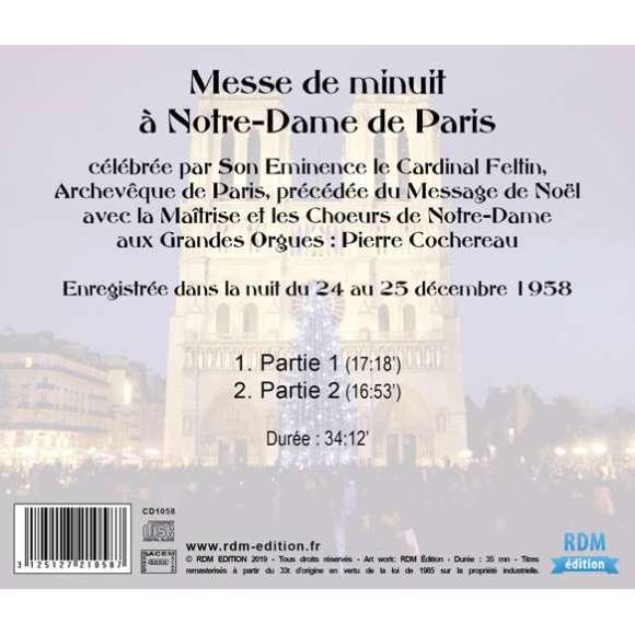 Son Eminence le Cardinal Feltin, Cochereau, Pierre, Messe de minuit à Notre-Dame de Paris, Noël & fêtes, Musique...
