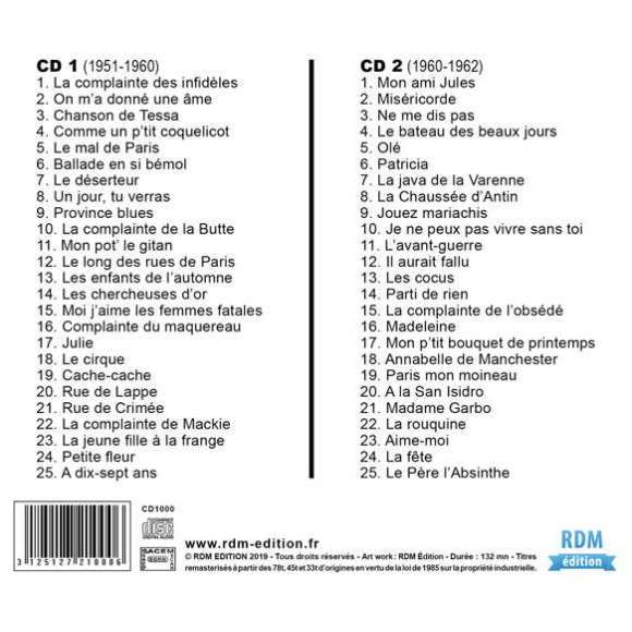 Mouloudji, Mouloudji : l'anthologie 1951-1962, Variétés françaises, RDM-Edition, Musique