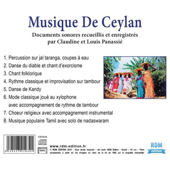 , Musique de Ceylan - Patrimoine de la musique traditionnelle du monde, Musiques du monde, Asie (Ouest), RDM-Edition, Musique