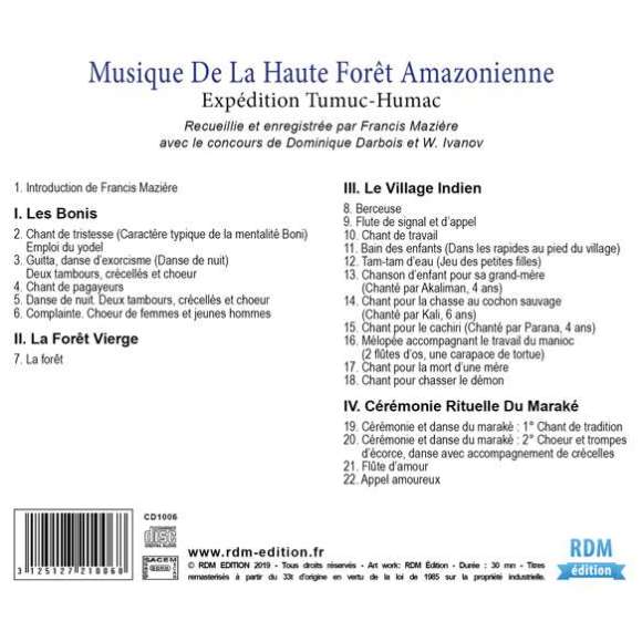 , Musique de la haute forêt amazonienne - Patrimoine de la musique traditionnelle du monde, Musiques du monde, Amérique...