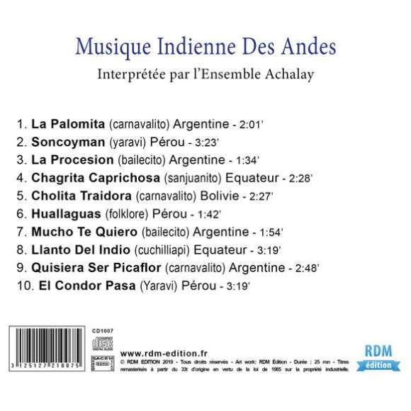 Ensemble Achalay, Musique indienne des Andes - Patrimoine de la musique traditionnelle du monde, Musiques du monde,...