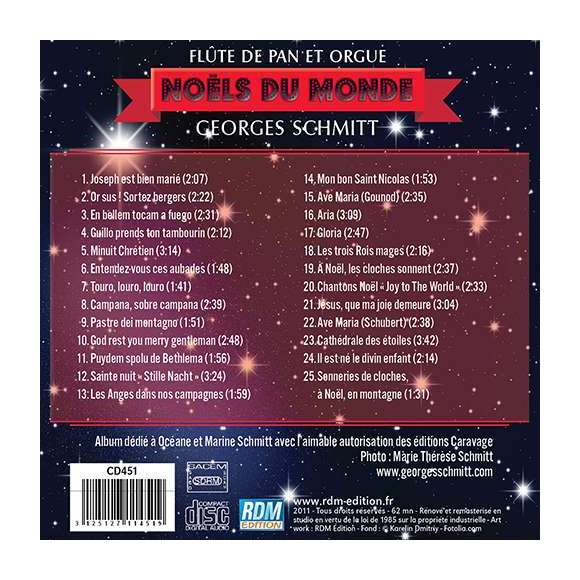 Schmitt, Georges, Noëls du monde, Musiques du monde, Instrumental, Noël & fêtes, RDM-Edition, Musique