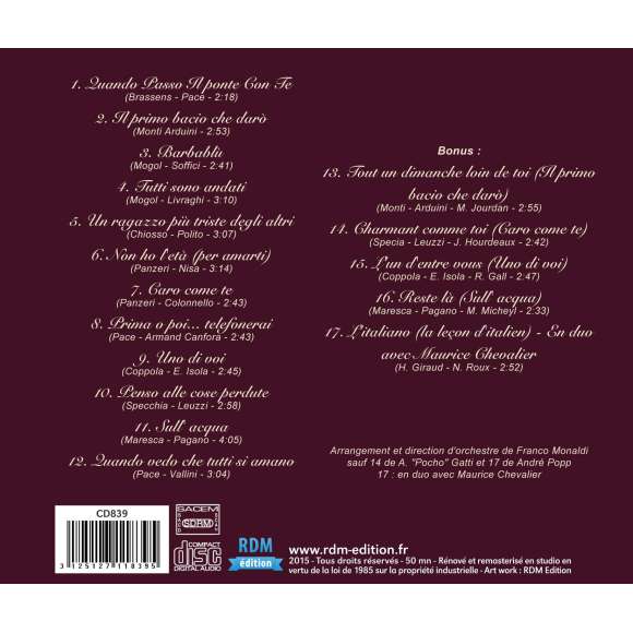 Cinquetti, Gigliola, Non ho l'età, Variétés internationales, RDM-Edition, Musique