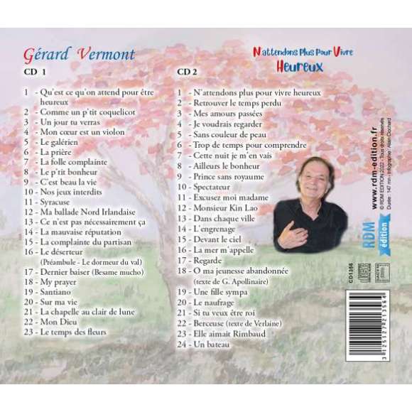 Vermont, Gérard, N'attendons plus pour Vivre Heureux, Variétés françaises, RDM-Edition, Musique