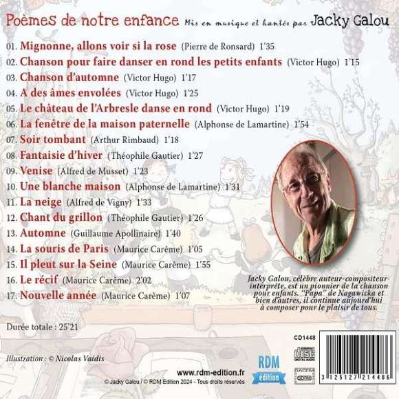 Galou, Jacky, Poèmes de notre enfance, Chansons & comptines, Enfance, RDM-Edition, Musique