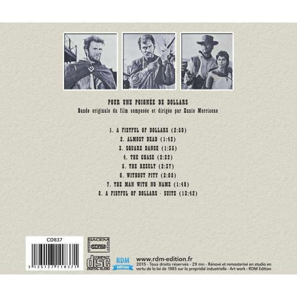 Morricone, Ennio, Pour une poignée de dollars (A Fistful of Dollars), BOF & OST, RDM-Edition, Musique