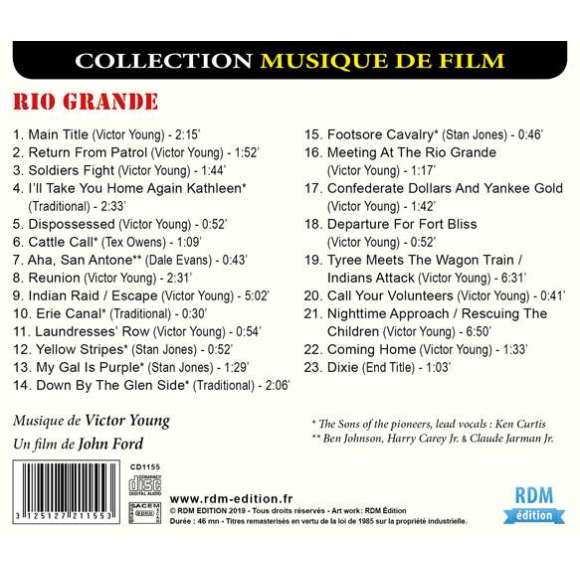 Young, Victor, Curtis, Ken, Johnson, Ben, Carey Jr., Harry, Jarman Jr., Claude, Rio grande, BOF & OST, RDM-Edition, Musique