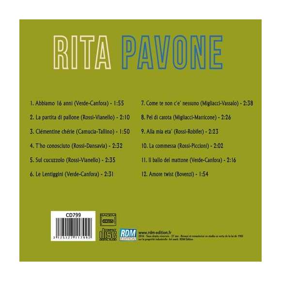 Pavone, Rita , Rita Pavone, Variétés internationales, RDM-Edition, Musique