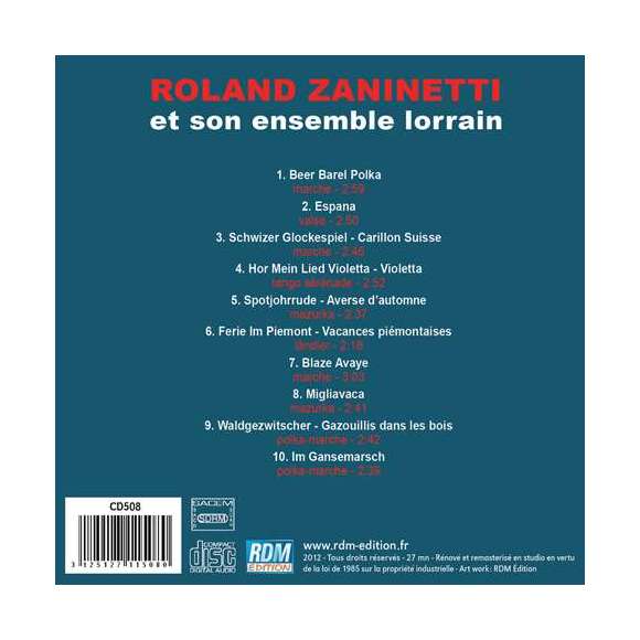 Roland Zaninetti et son ensemble lorrain, Roland Zaninetti et son ensemble lorrain, Est France, Musette, Accordéon,...